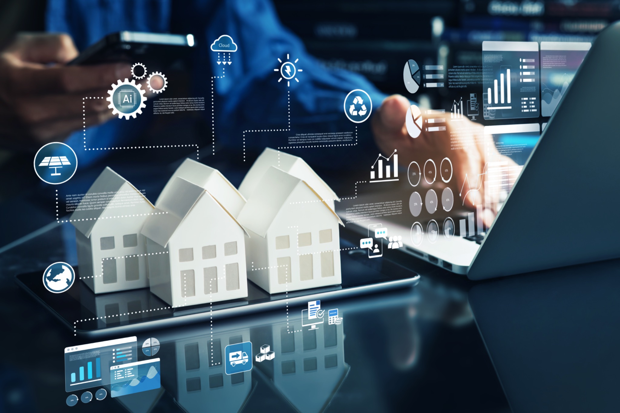 Digital property and portfolio interface representing Solanique Group integrated advisory.